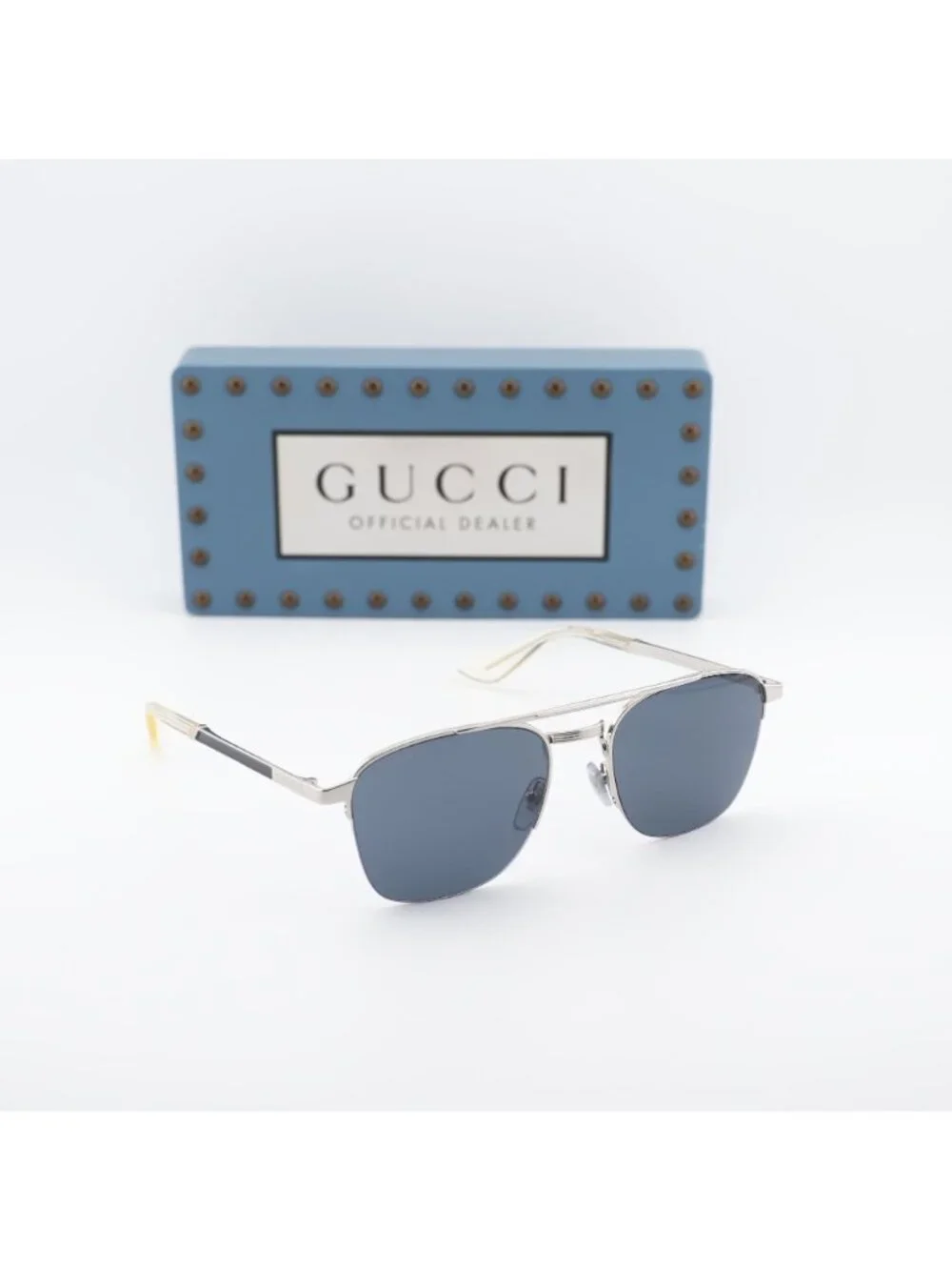 Gucci GG0985S 001 Square Men Sunglasses - Silver / Grey